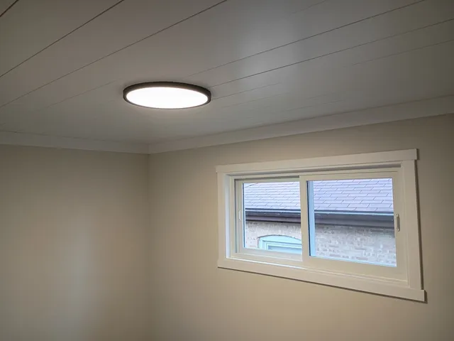 an empty room with a window