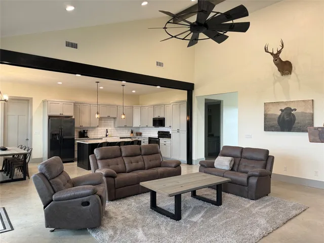 a living room with furniture