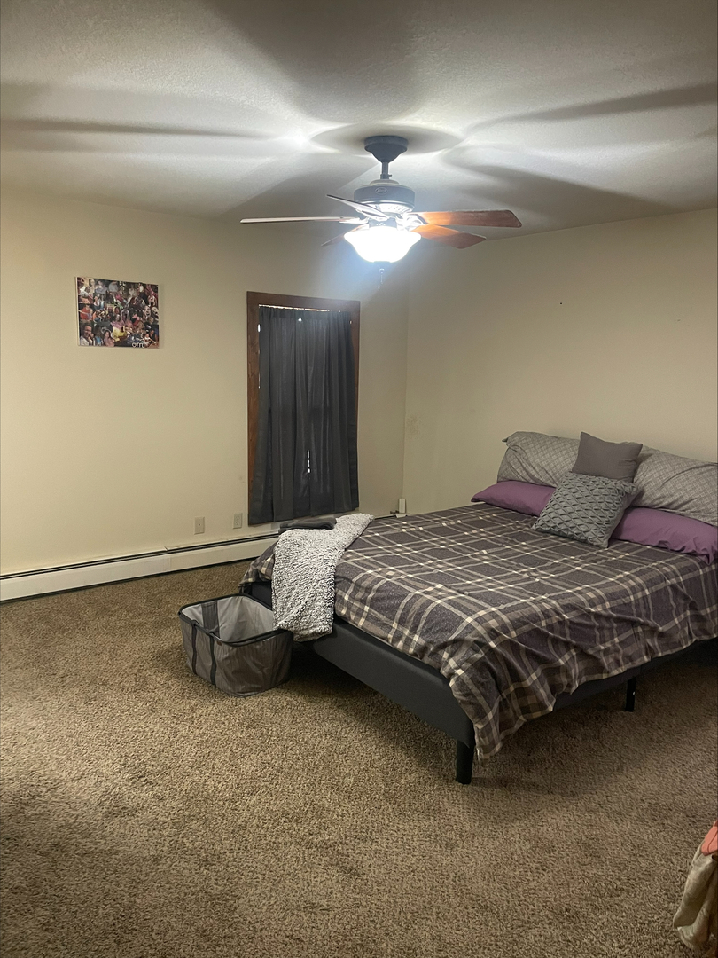 106 South East Street Dover, IL 61323 - Photo 8 of 9 a bedroom with a bed and a mirror