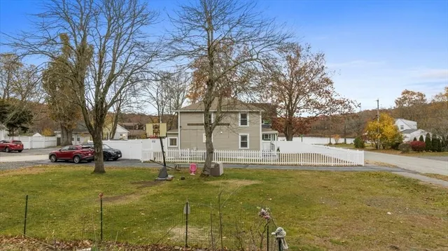 a view of a lake with mountain