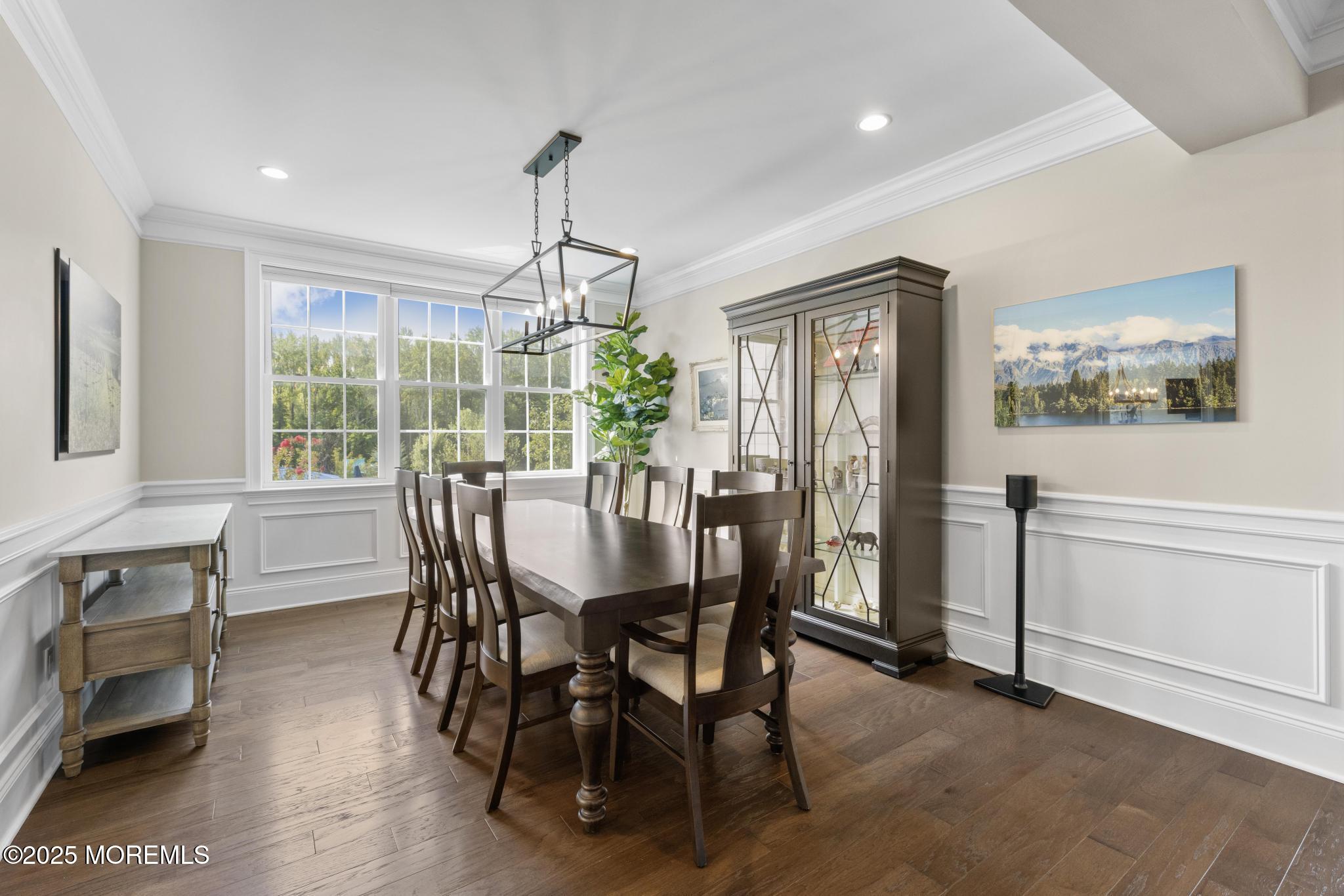 45 Windermere Road Lincroft, NJ 07738 - Photo 6 of 68 a dining room with furniture a chandelier and window