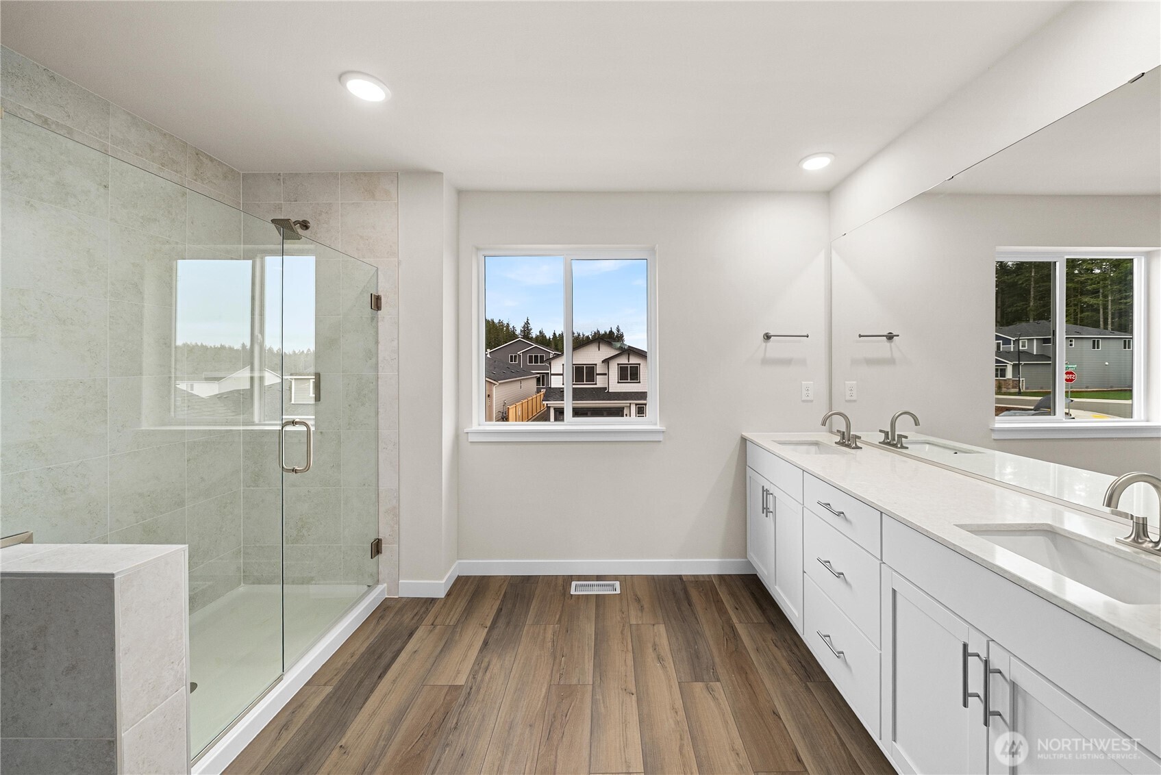 5904 Trce Drive Southwest Port Orchard, WA 98367 - Photo 19 of 29 a bathroom with a sink mirror and window