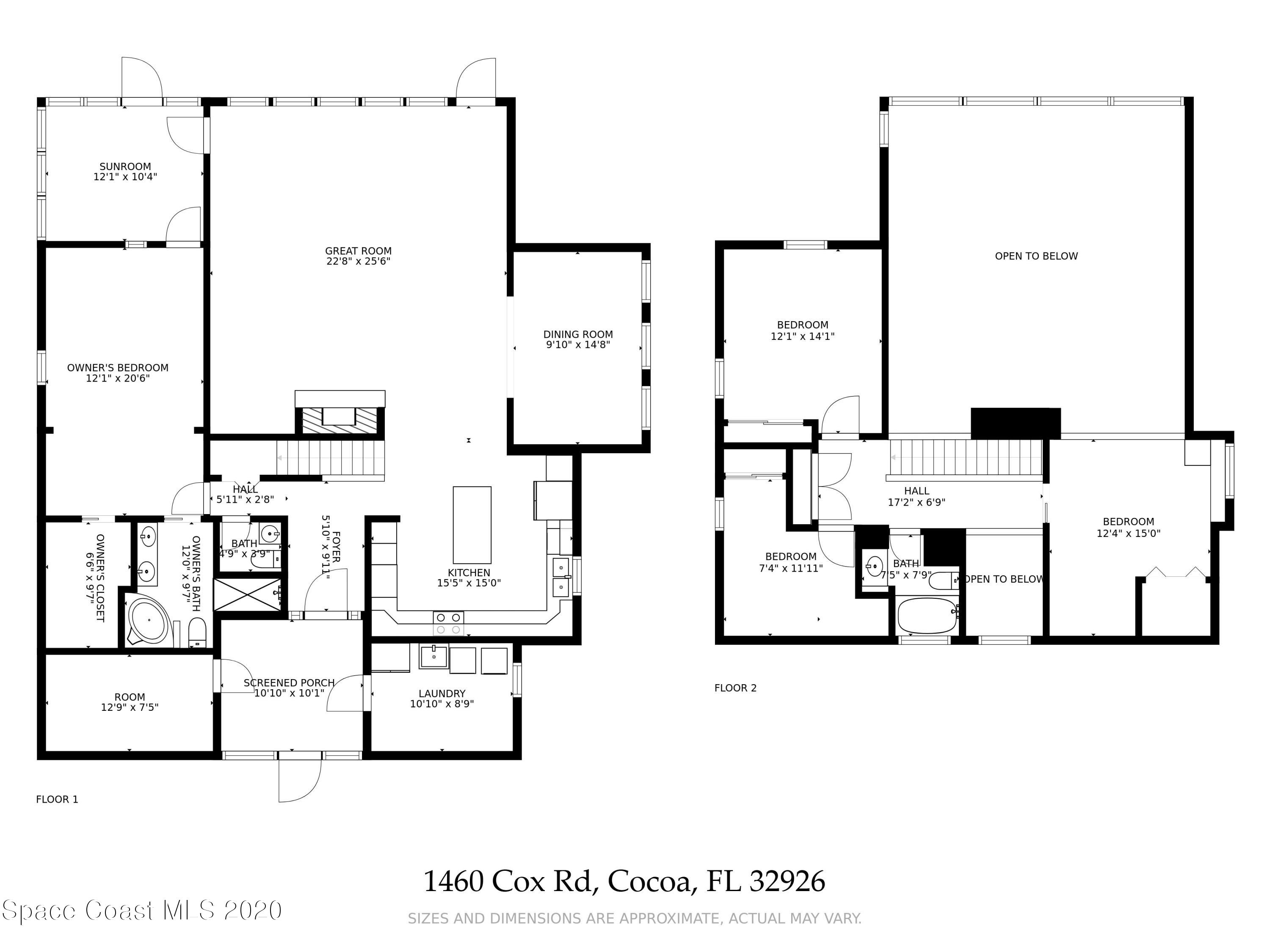 1460 Cox Road Cocoa, FL 32926 - Photo 36 of 36 1460 Cox Rd, Cocoa, FL 32926 - Floorplan