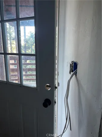 a view of a bathroom from a window