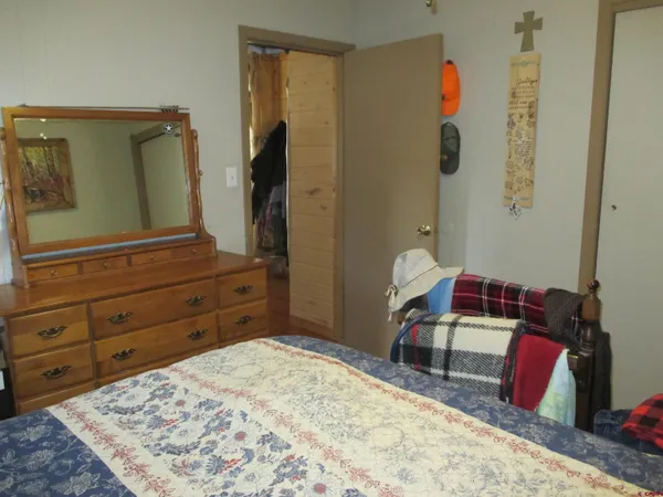 a bathroom with a shower and a toilet