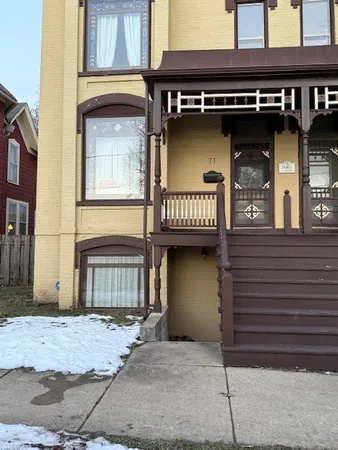 a front view of a building