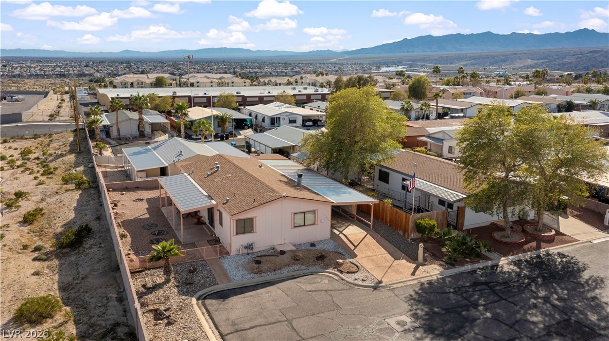 1609 Cajon Court Laughlin, NV 89029 - Photo 68 of 69 Aerial view of the home on the cul-da-sac featuring a mountainous background