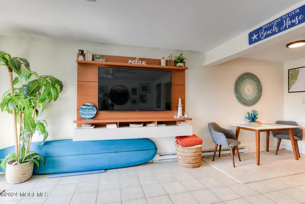 a view of a balcony with furniture