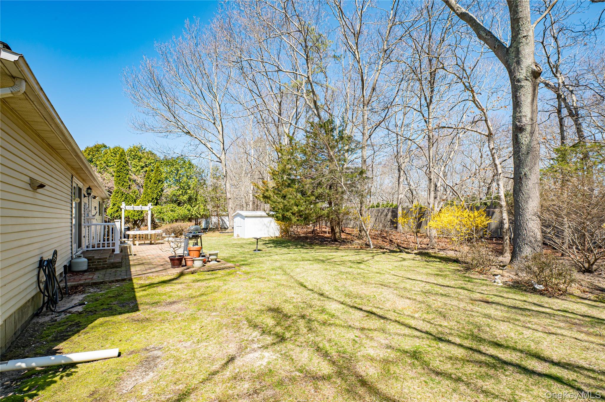 1407 Middle Road, Unit 6 Calverton, NY 11933 - Photo 24 of 25 a view of a swimming pool with some potted plants and large tree