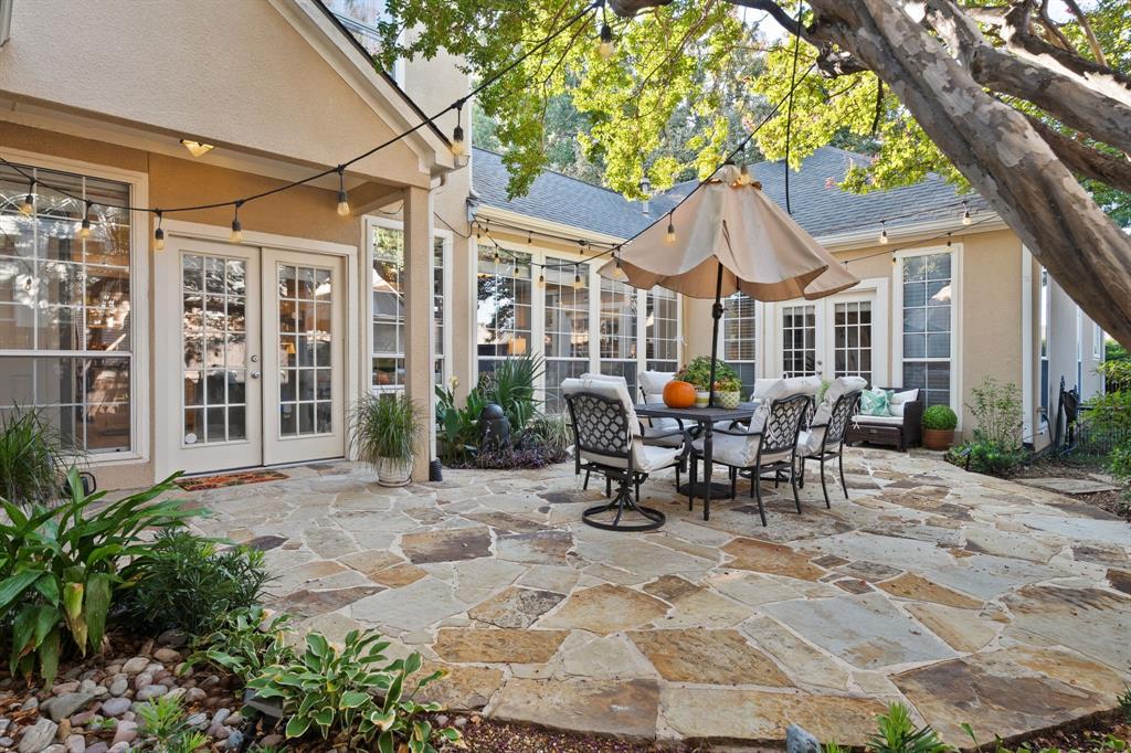 View of patio with french doors