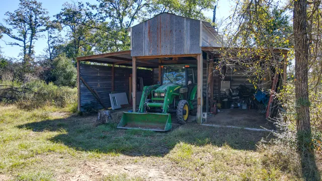 a view of a town with mountains in the background