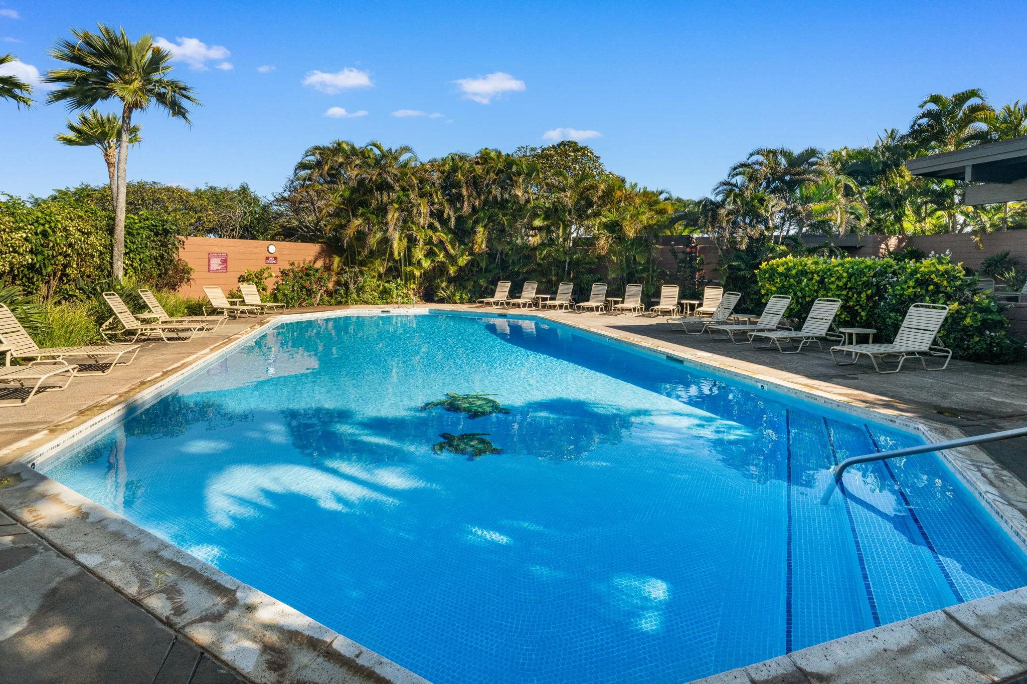 100 Ridge Road, Unit 1614 Lahaina, HI 96761 - Photo 31 of 50 a view of a swimming pool with a chair and tables