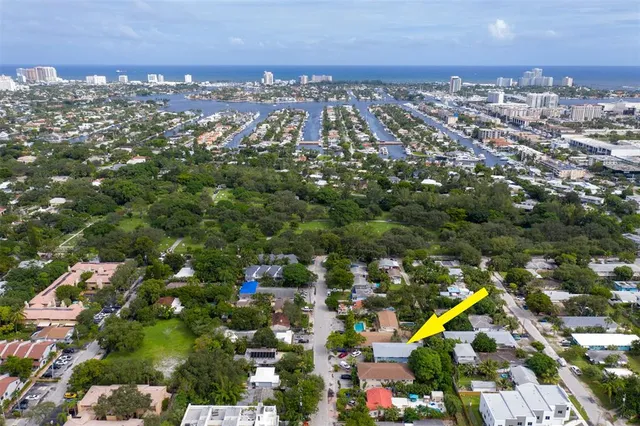 an aerial view of multiple house