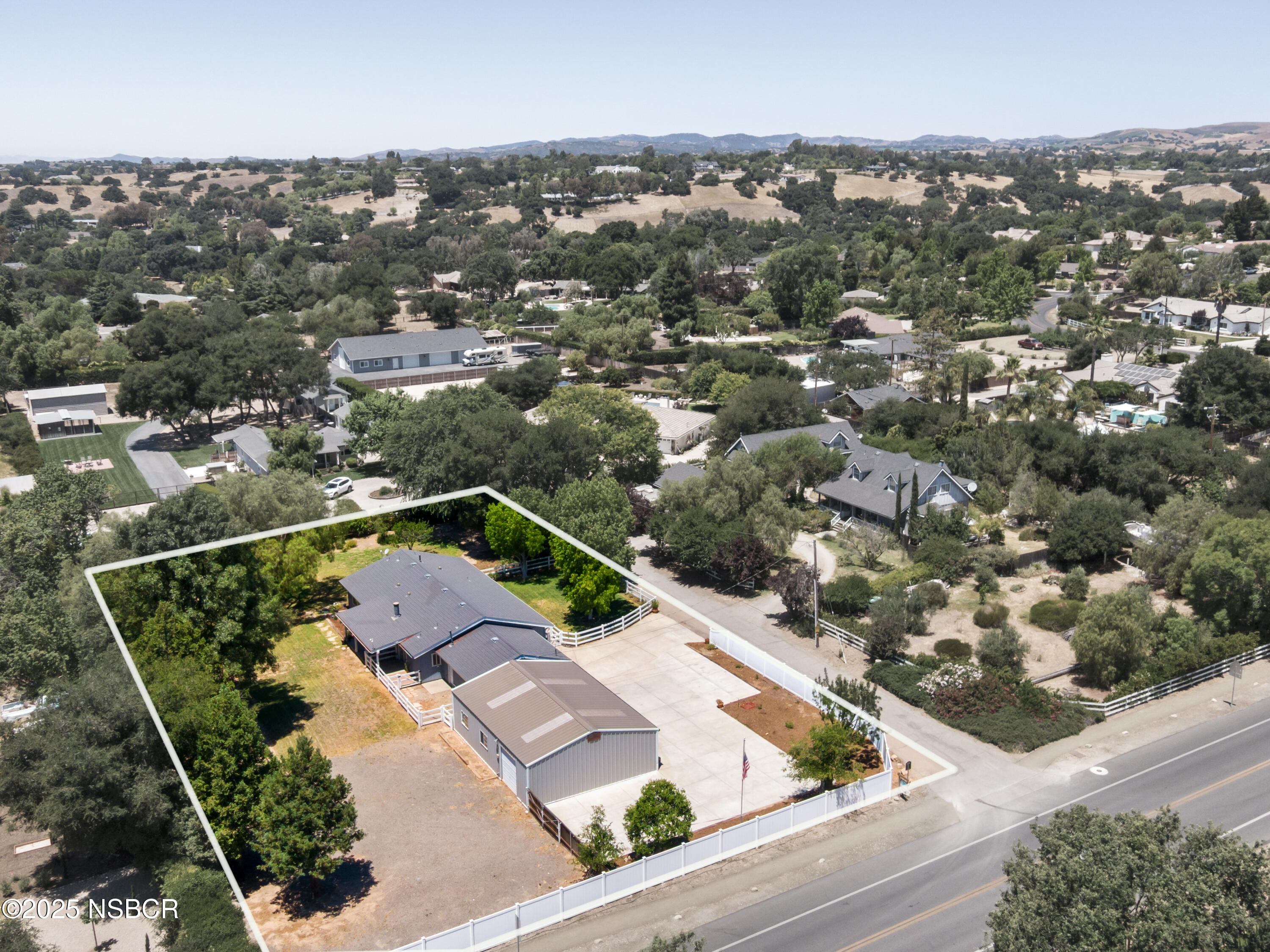 1011 North Refugio Road Santa Ynez, CA 93463 - Photo 28 of 48 an aerial view of house with yard