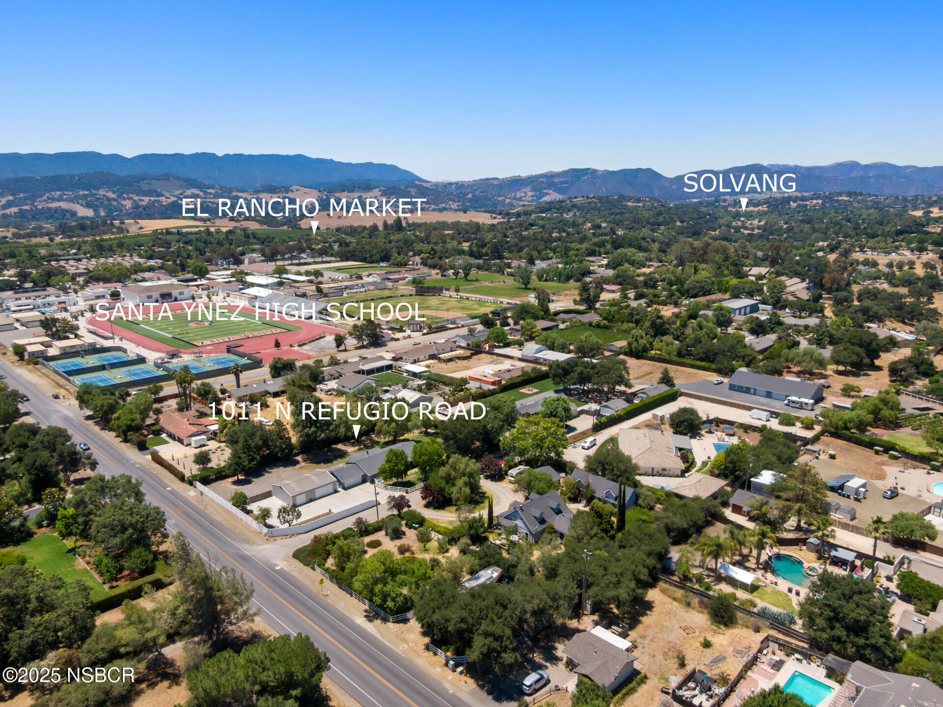 1011 North Refugio Road Santa Ynez, CA 93463 - Photo 29 of 48 an aerial view of residential houses and city street