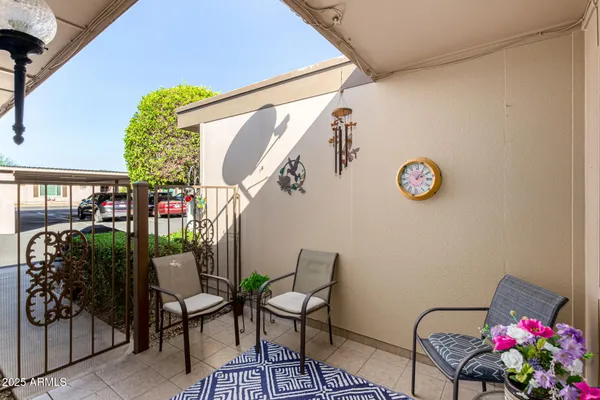 a outdoor living space with patio furniture