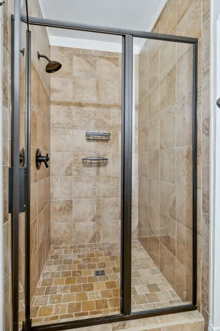 a bathroom with a shower