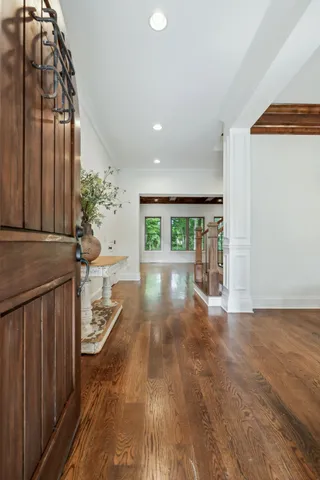 a view of livingroom with furniture and hardwood floor
