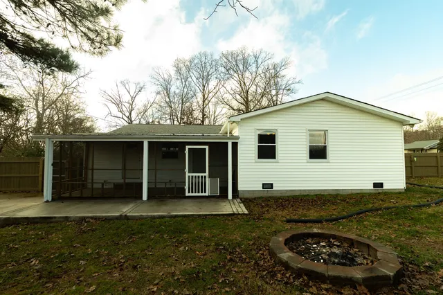 a backyard of a house