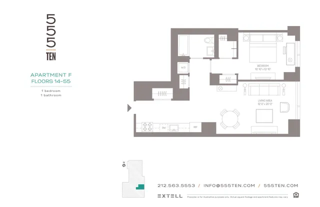 $5,495 | 555 10th Avenue, Unit 36F | Hudson Yards
