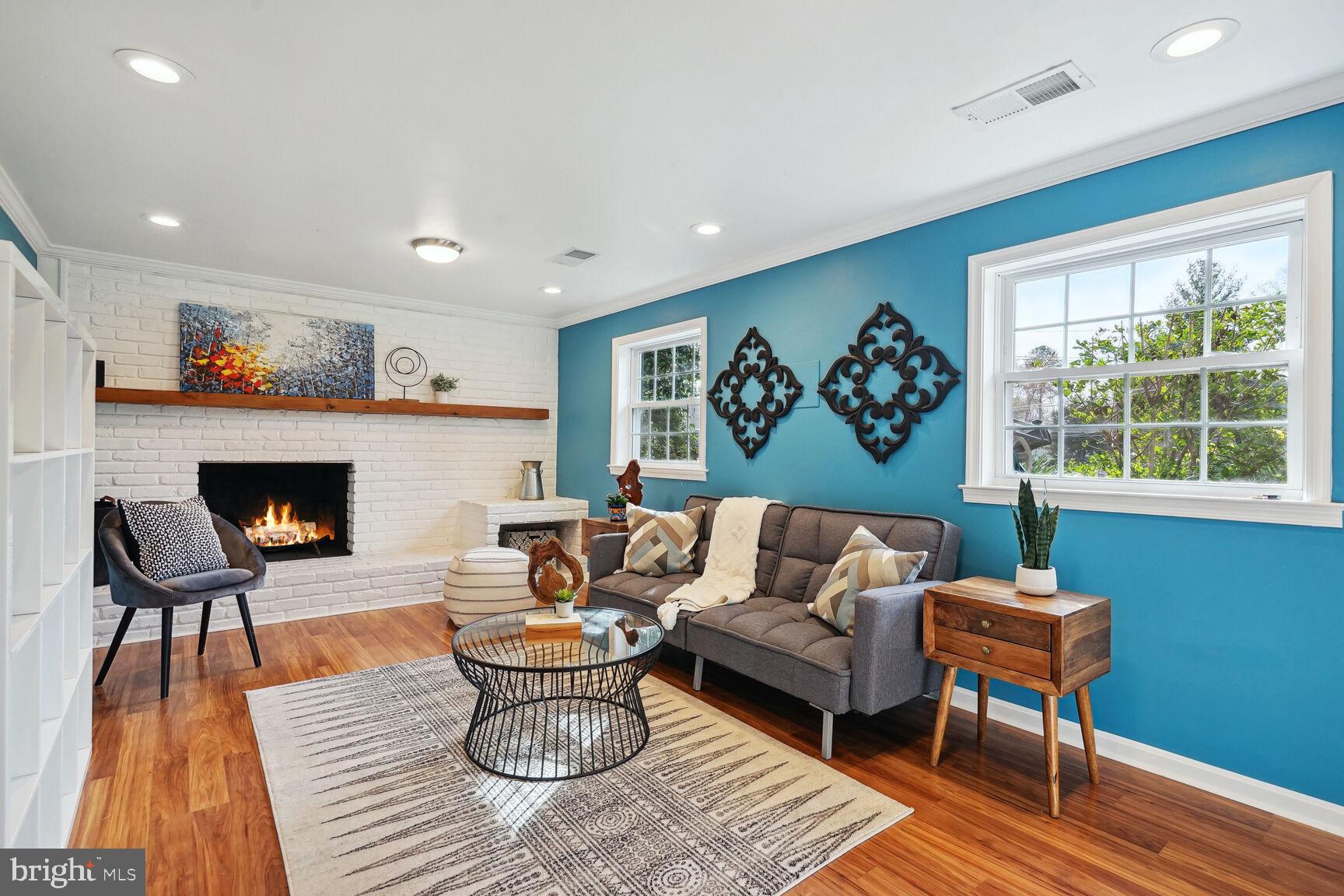 9540 Old Creek Drive Fairfax, VA 22032 - Photo 11 of 36 Living room with fireplace
