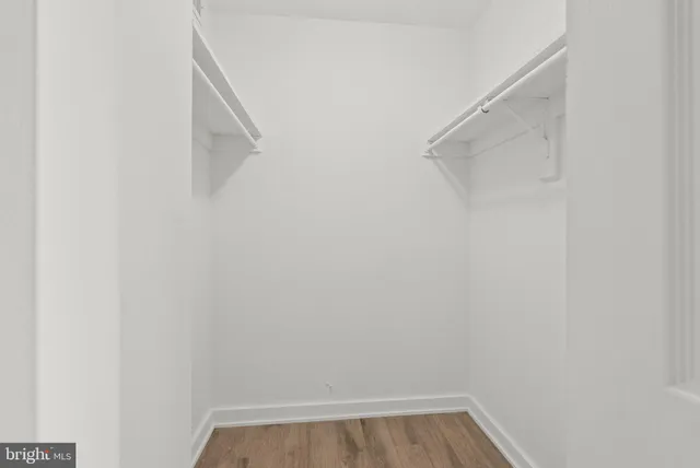 a view of small space with racks on the wall