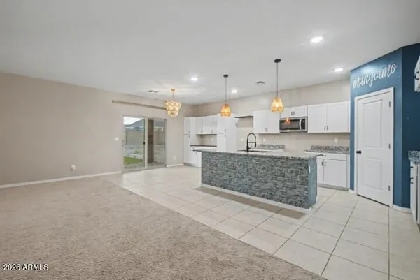 a room with lot of counter top space