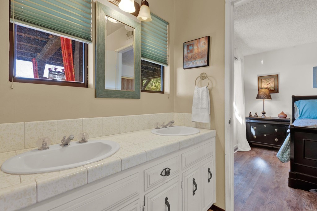 15866 Lyons Valley Road Jamul, CA 91935 - Photo 30 of 56 a en suite bathroom with a double vanity sink and a mirror
