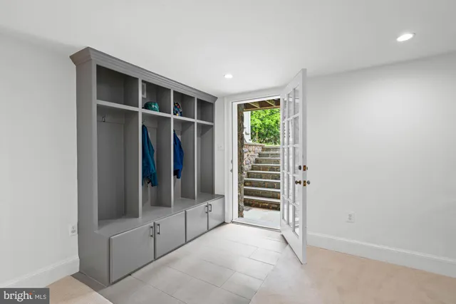 a view of front door with furniture