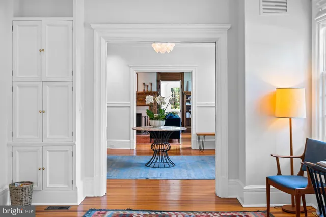 a view of a livingroom with couch and table