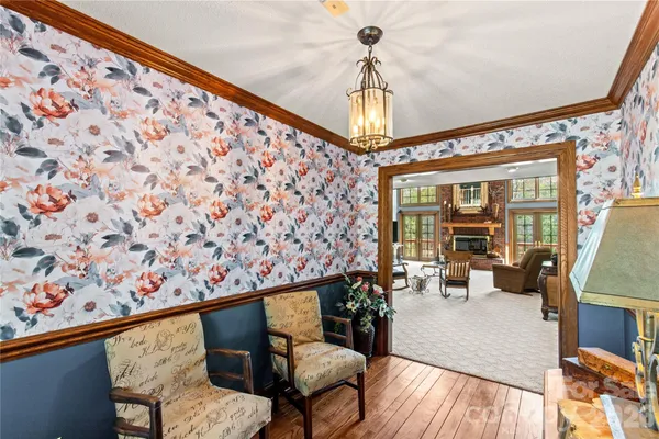 a view of a living room and a window