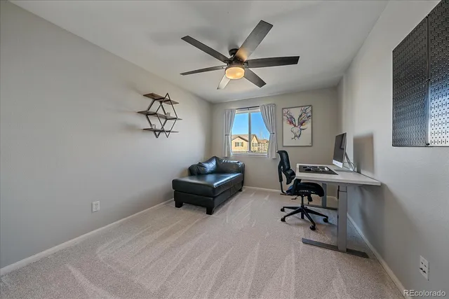 a workspace with a couch