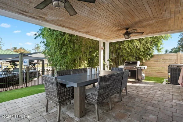 a view of outdoor space with seating space