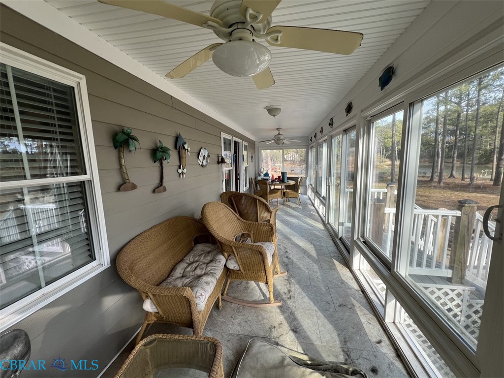 301 Gillim Road Deltaville, VA 23043 - Photo 14 of 31 Sunroom with ceiling fan