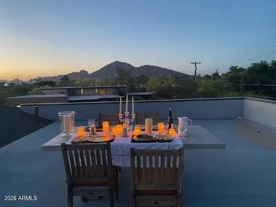 a bathroom with a sink vanity and a mirror