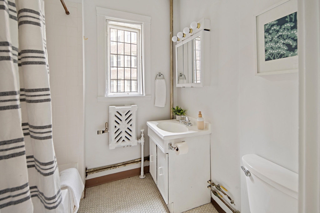 10 Dana Street, Unit 202 Cambridge, MA 02138 - Photo 13 of 16 a bathroom with a sink a toilet and a window