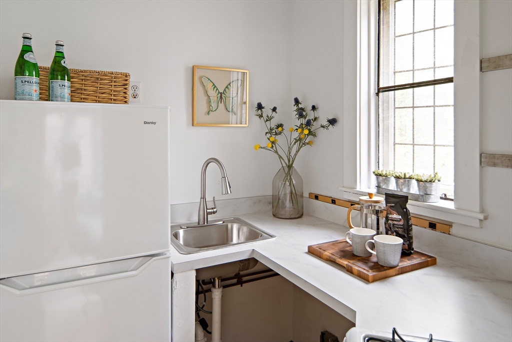 10 Dana Street, Unit 202 Cambridge, MA 02138 - Photo 8 of 16 a bathroom with a sink a potted plant and a window