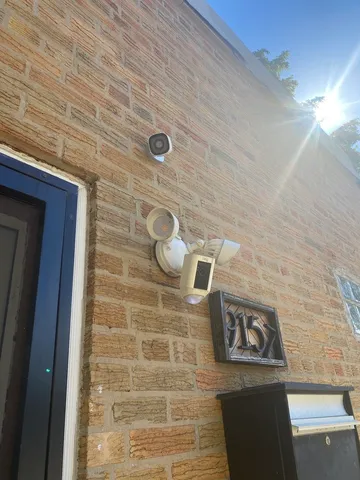 a view of a door and a window