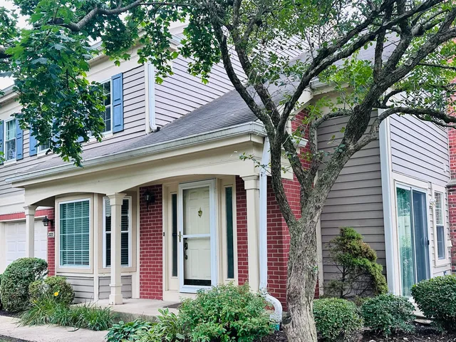 front view of a house with a tree