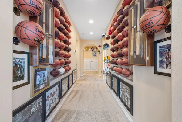 a backyard of a house with lots of green space