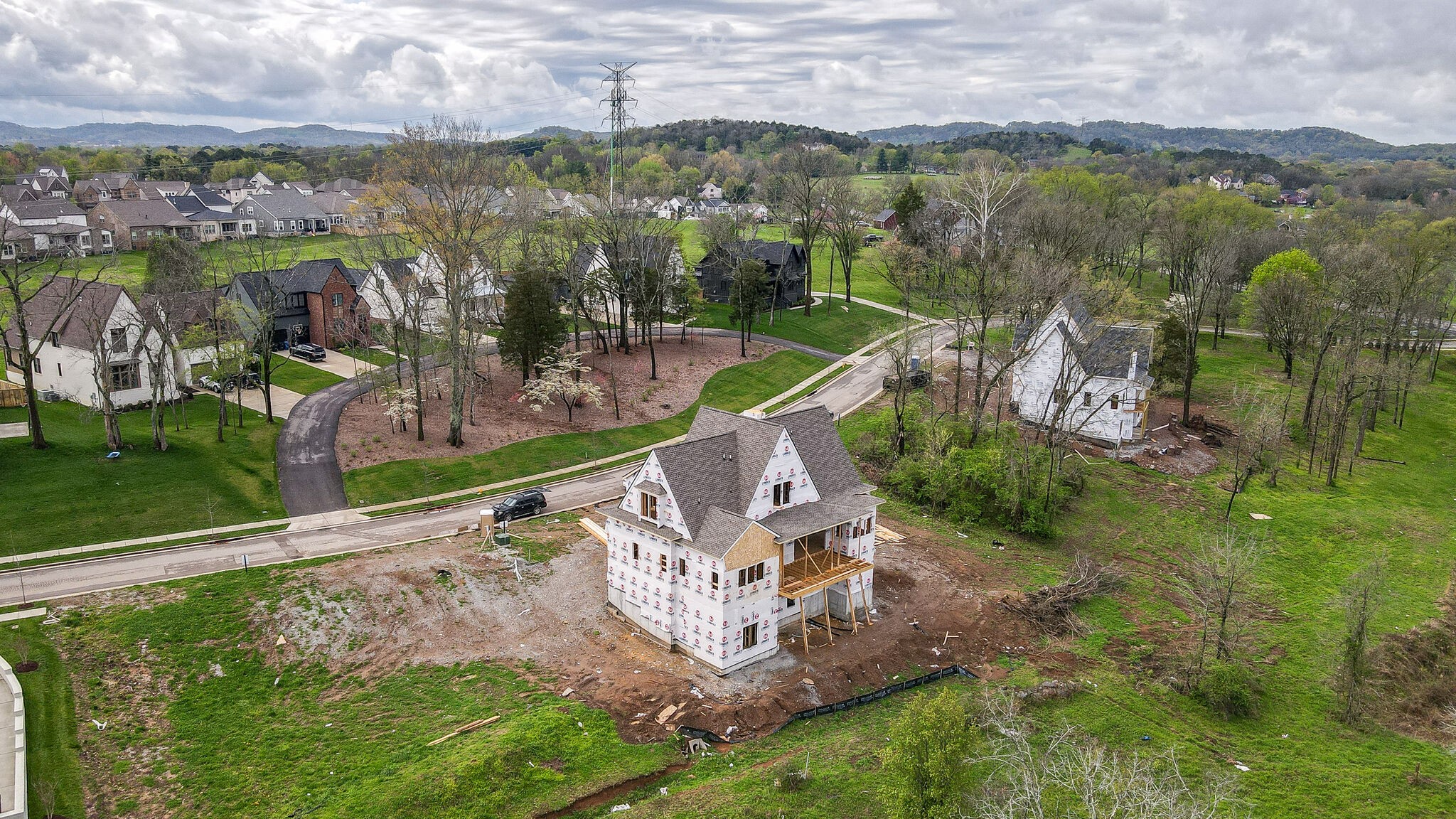 3031 Natures Landing Drive Franklin, TN 37064 - Photo 39 of 45 an aerial view of residential houses with outdoor space and trees