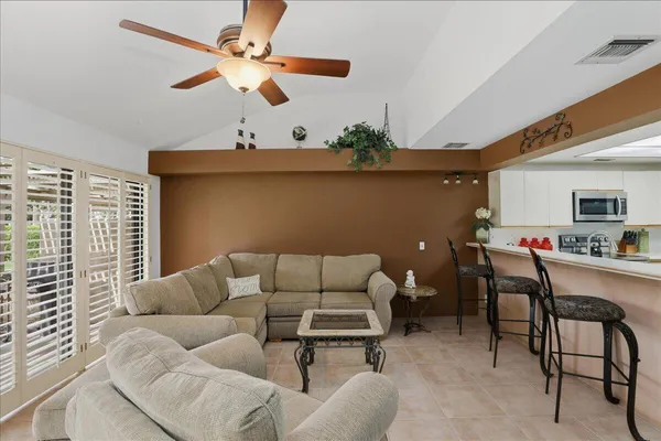 a living room with furniture