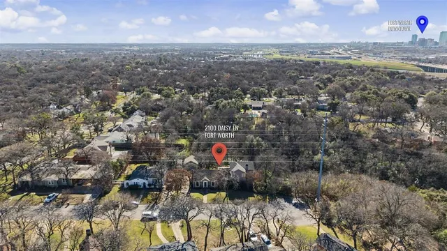 an aerial view of residential building and city view
