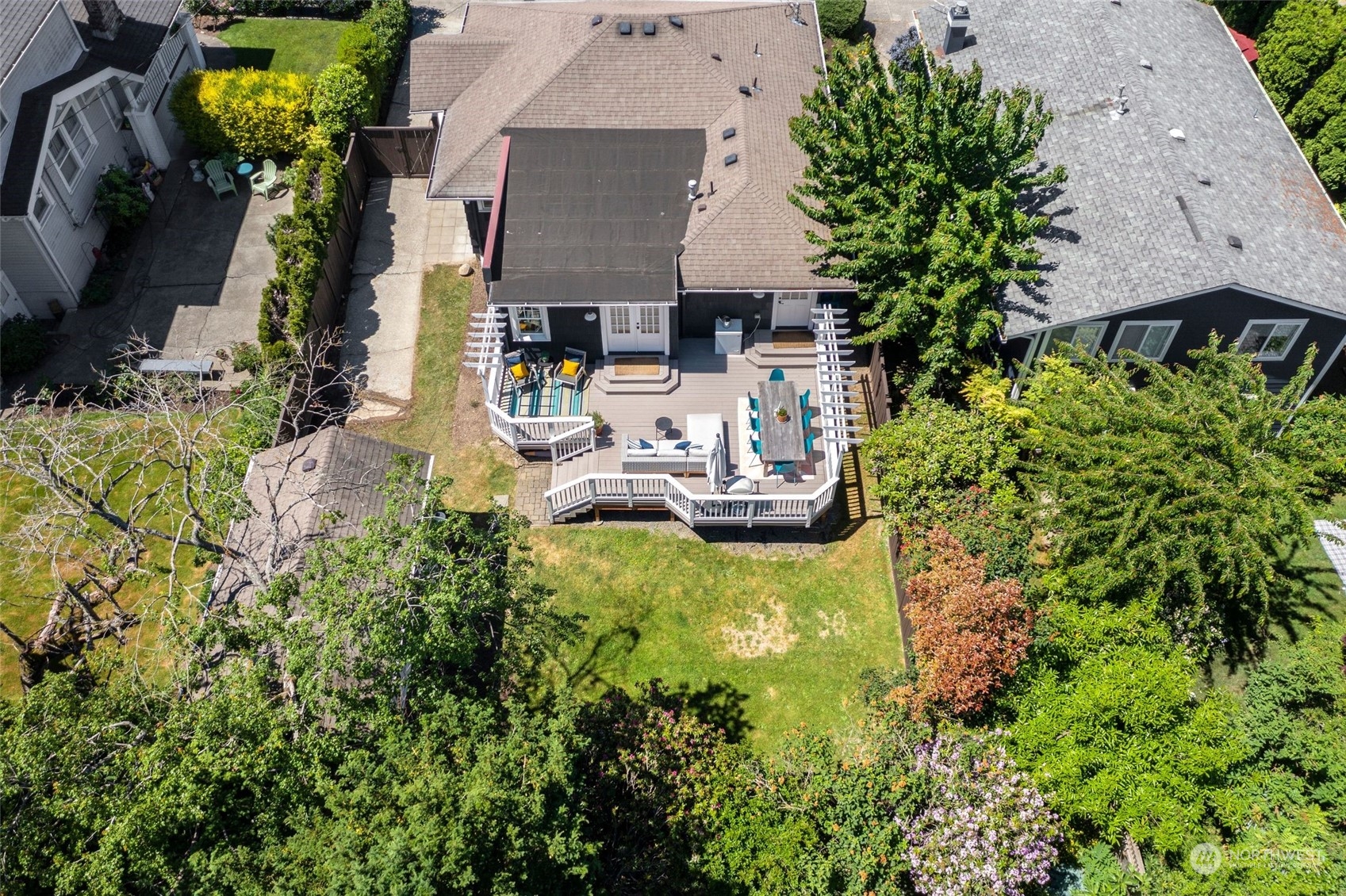 3244 Walnut Avenue Southwest Seattle, WA 98116 - Photo 36 of 40 an aerial view of a house with swimming pool garden and patio