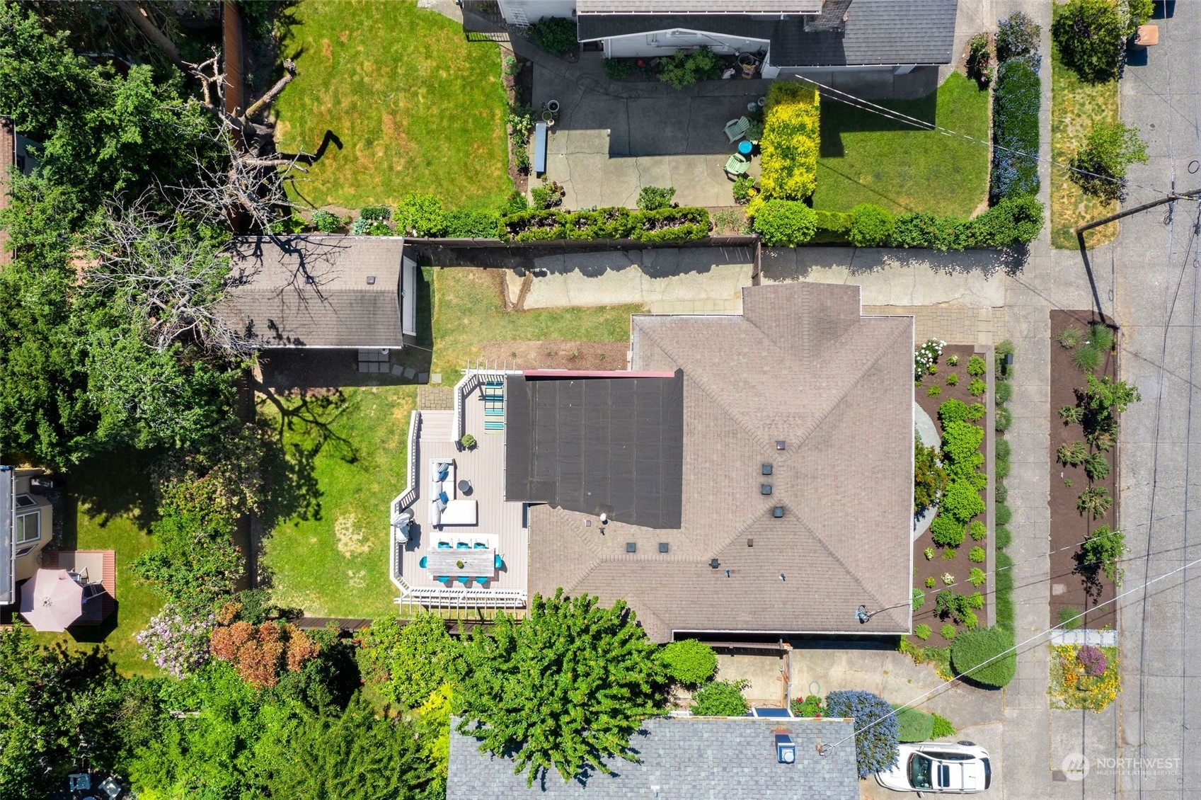 3244 Walnut Avenue Southwest Seattle, WA 98116 - Photo 37 of 40 an aerial view of a house with a lake view