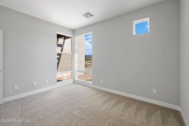 an empty room with closet