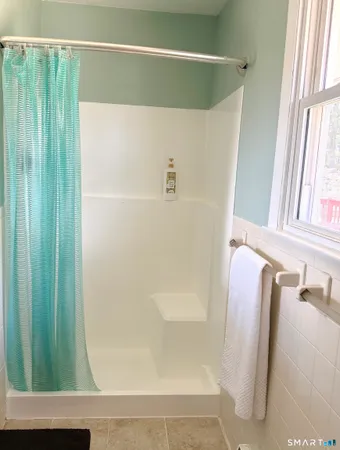 a bathroom with a shower