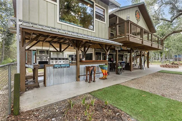 a view of outdoor space with seating