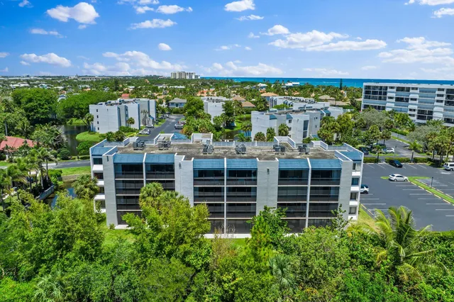 a view of a city and a yard