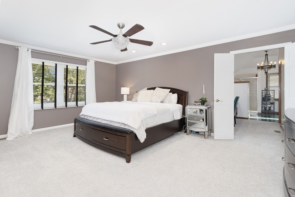 1712 Mundelein Road Naperville, IL 60565 - Photo 21 of 42 a bedroom with a bed and a large window